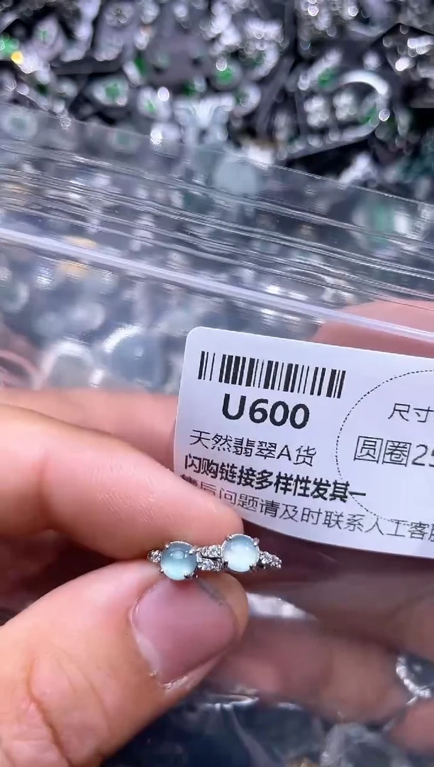【闪购商品】翡翠颈饰未镶嵌U600耳扣