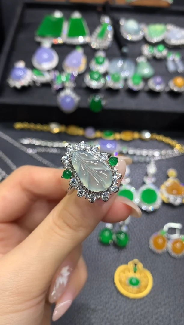 翡翠戒指未镶嵌2不含链随机发货1件