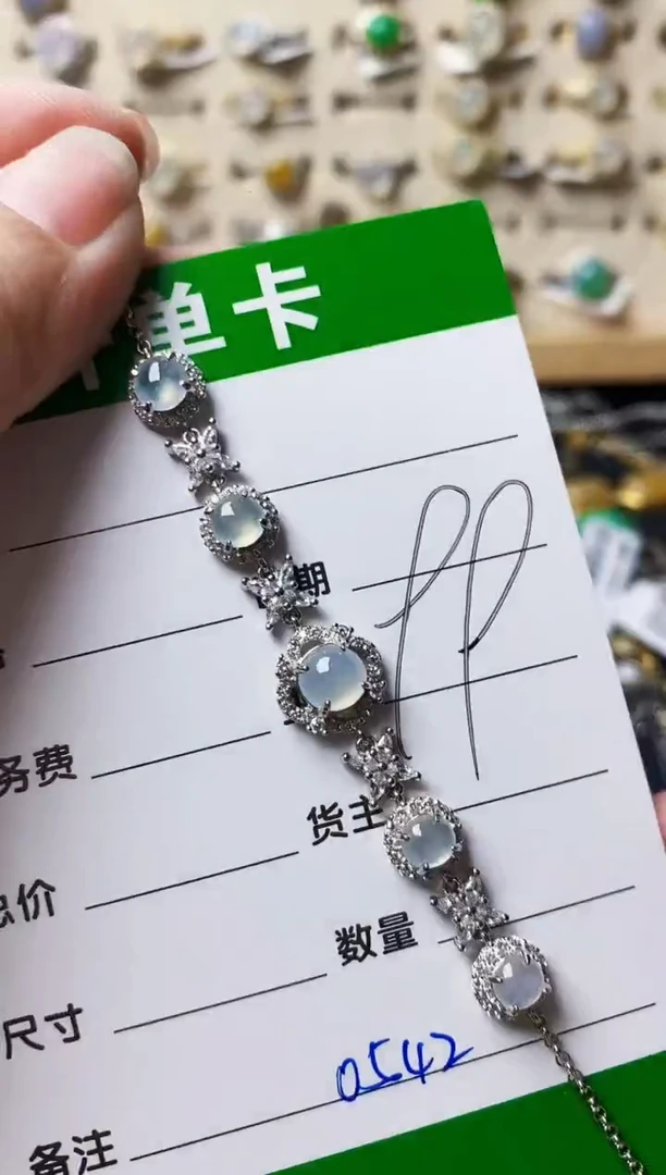 银S925镶嵌戒指翡翠0542