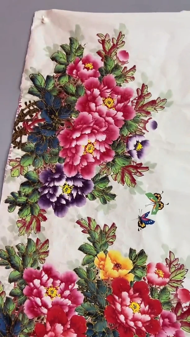 国画郑秀云老师小八尺花开富贵牡丹