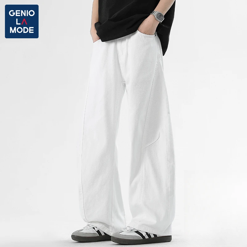 GENIO LAMODE【敖瑞鹏代言】凉呼呼牛仔裤男夏季纯色水洗休闲弯刀裤