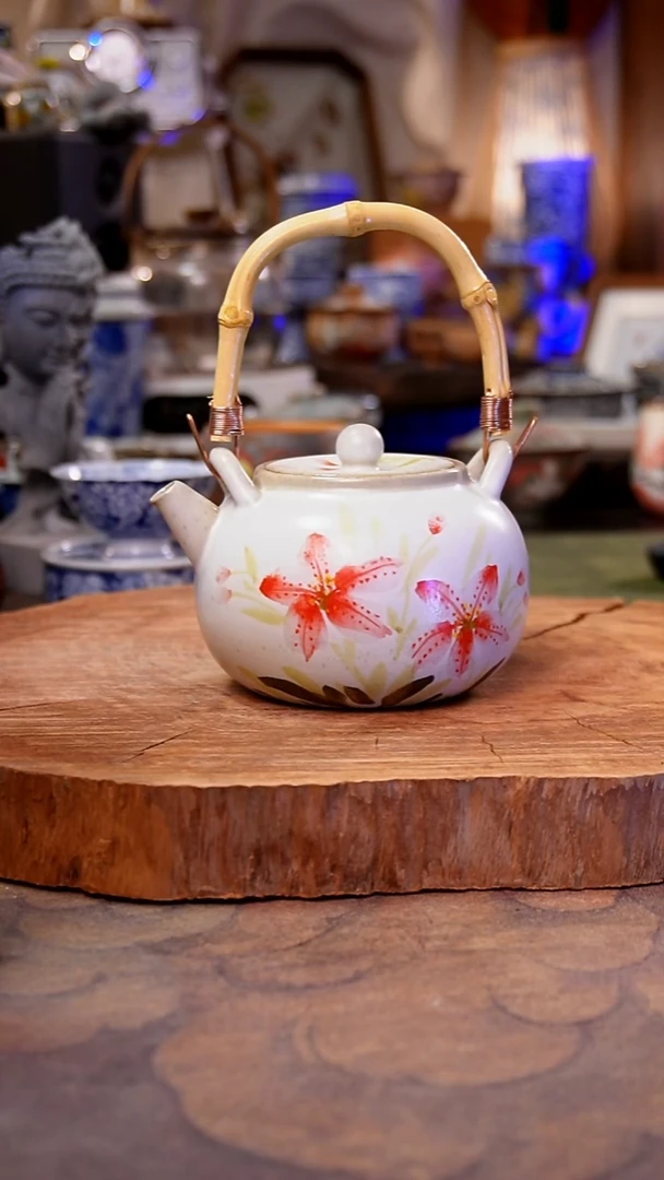 杯子陶木棉花景德镇手工手绘