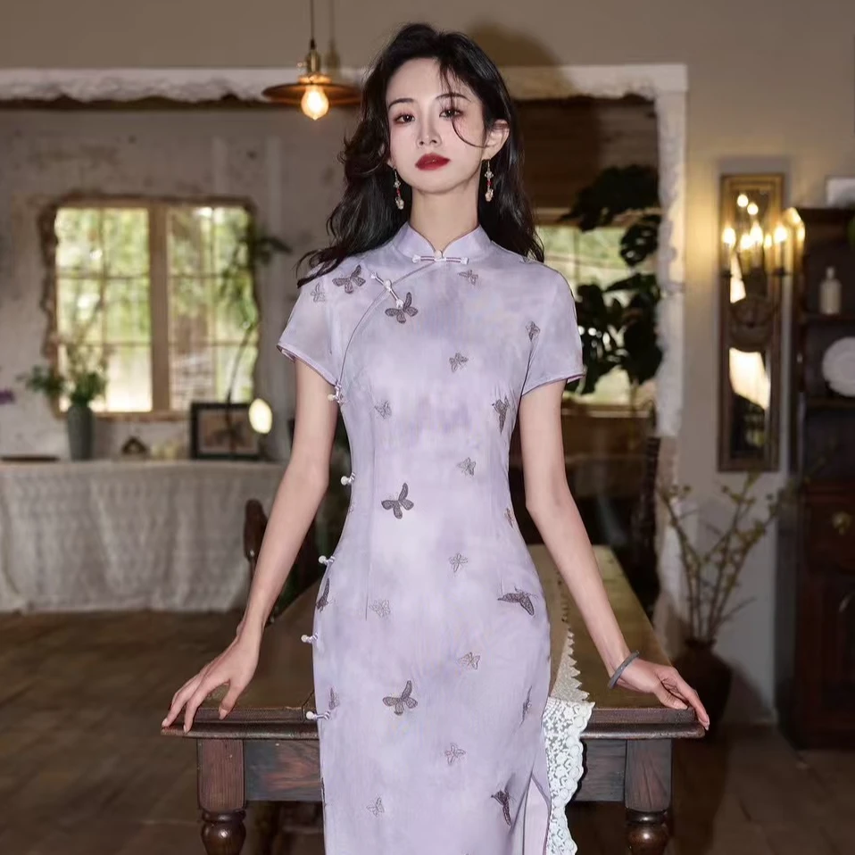 【蝶语花裳】春夏季日常旗袍中国风修身显瘦优雅复古气质女士连衣裙