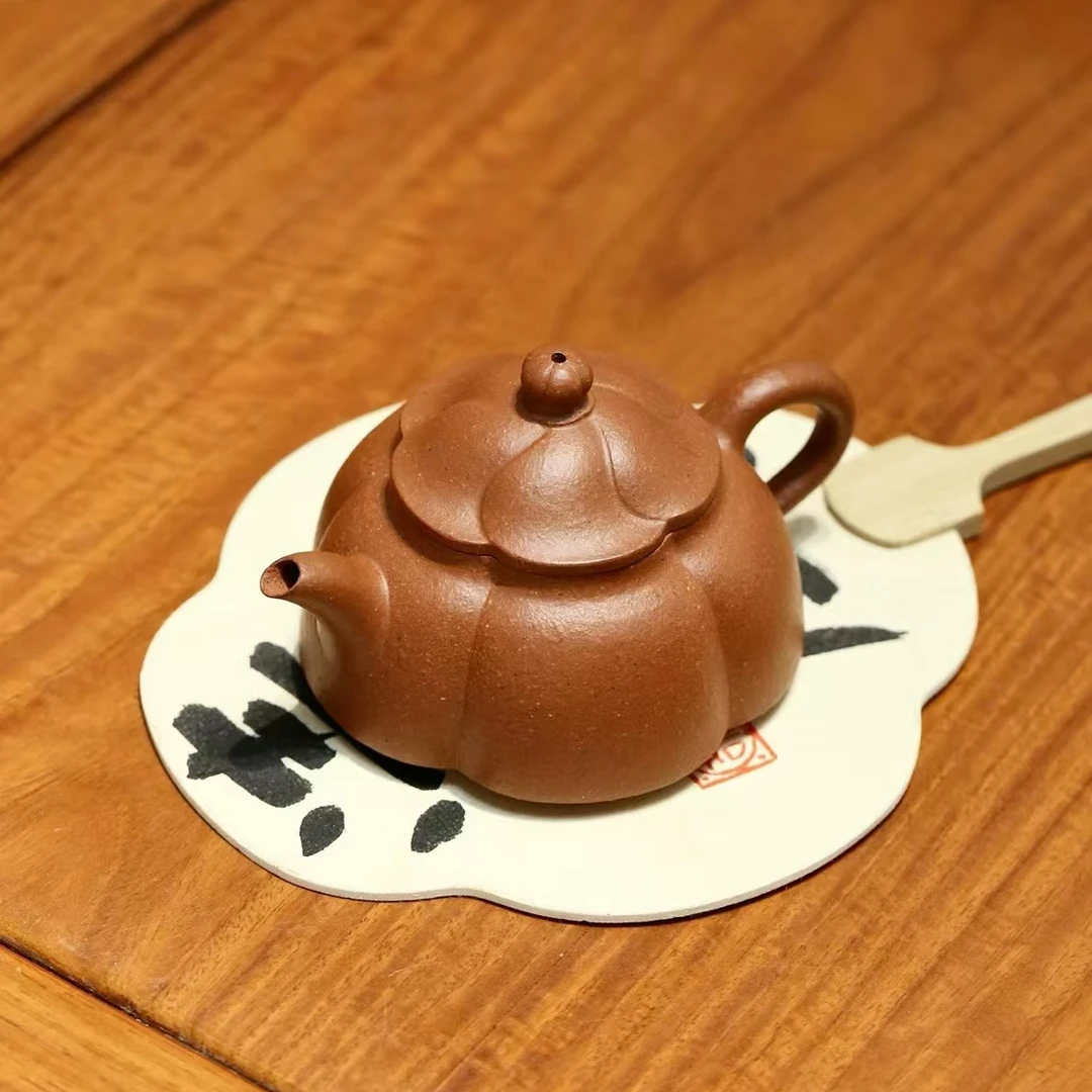 茶香紫器 降坡【五瓣梅】宜兴黄龙山原矿手工紫砂壶