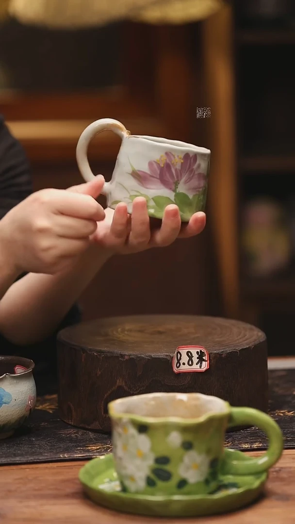 陶瓷景德镇高温釉下手绘陶瓷@L081@