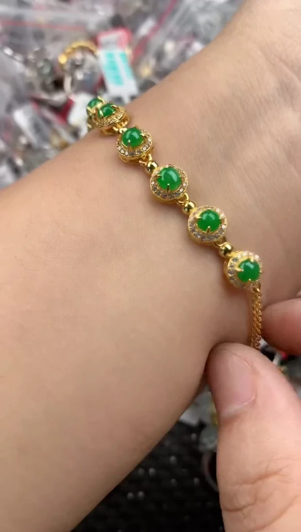 银S925镶嵌戒指翡翠888   3