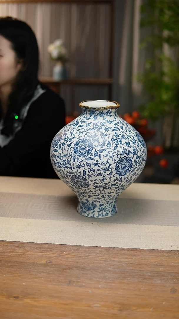 【闪购商品】陶瓷   花器青花瓷缠枝莲灯笼