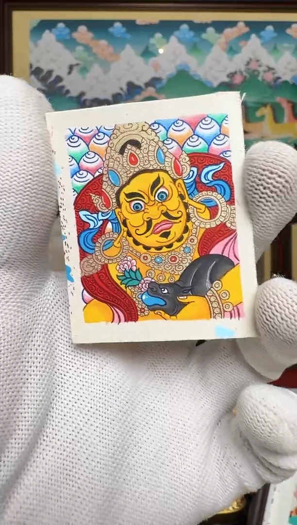 吊坠黄c-热贡纯手绘周毛