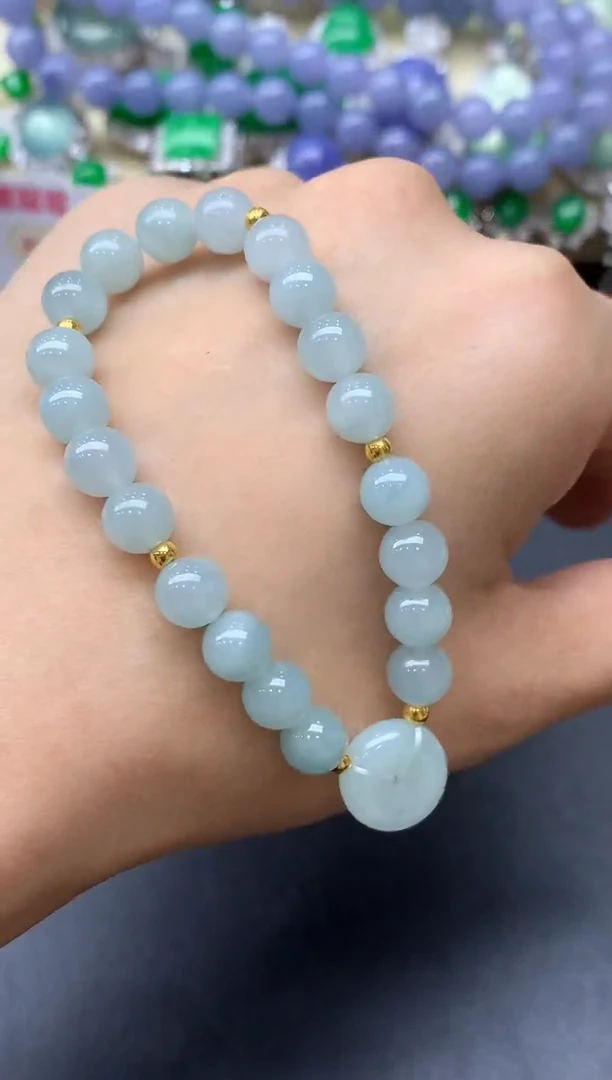 足金镶嵌手链翡翠153-中国好珍宝