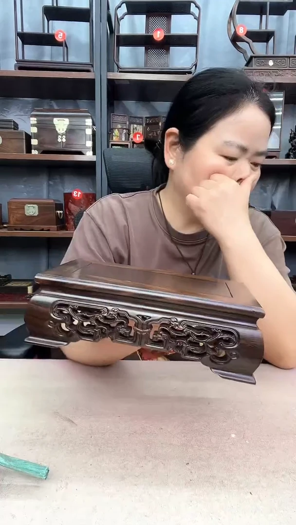 鸡翅木类端景台2794小李子红木工艺品