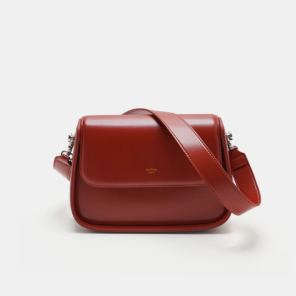 unifine斜挎小方包通勤包包女小众设计单肩小方包