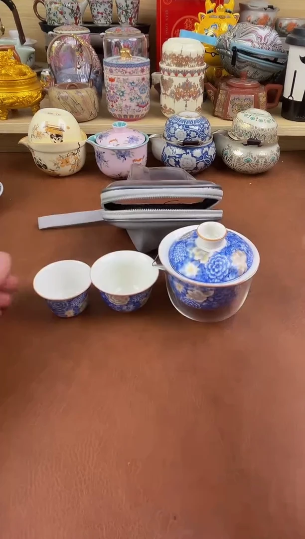陶瓷茶具摆件旅行套组