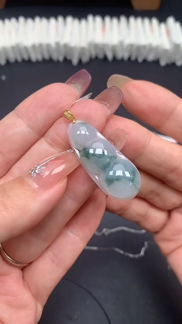 翡翠18K金镶嵌吊坠(不含链)MS190614