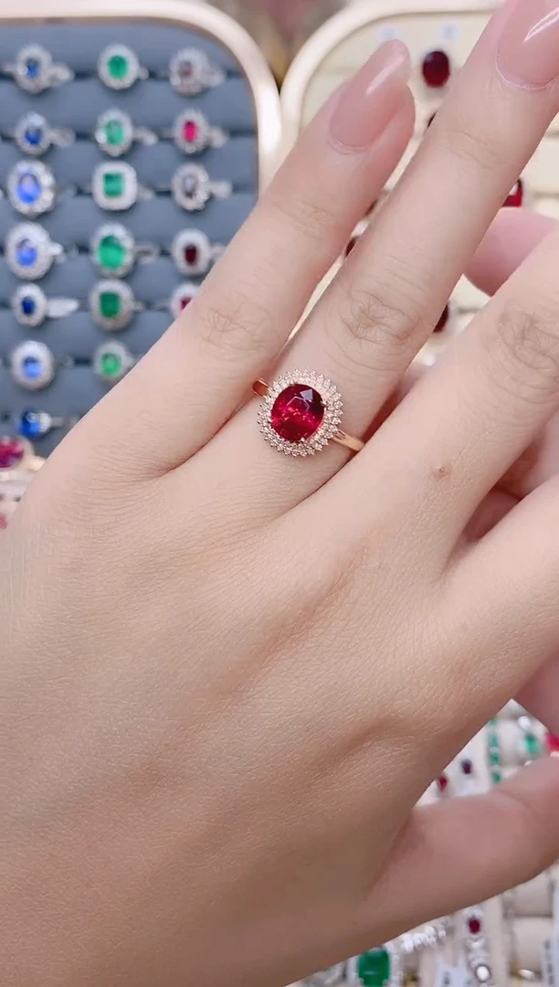 18K金镶嵌碧玺戒指碧玺1.85ct