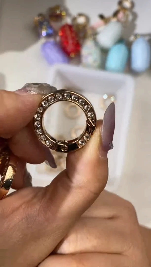 玻璃2856双面钻金色钥匙扣10个