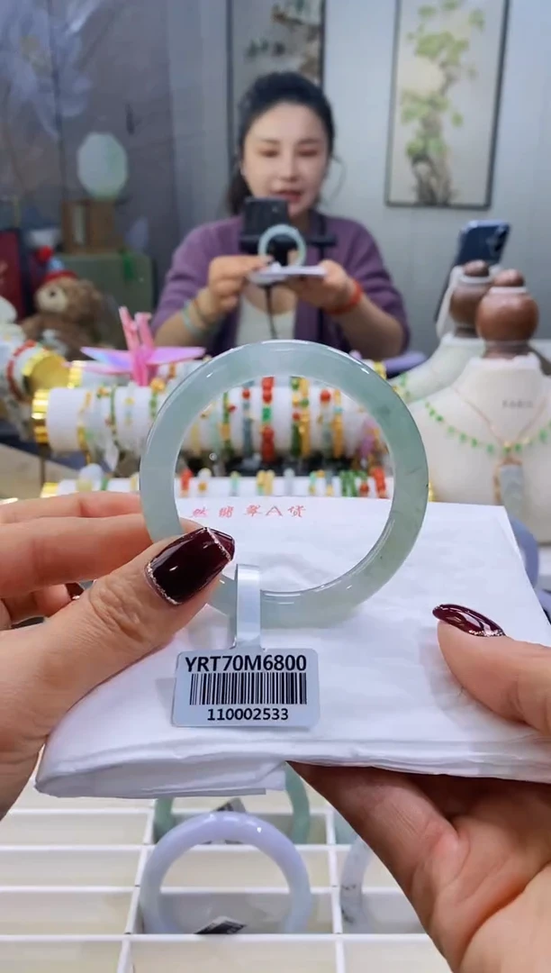 未镶嵌手镯翡翠128号圆条52.7/6.6*8.0