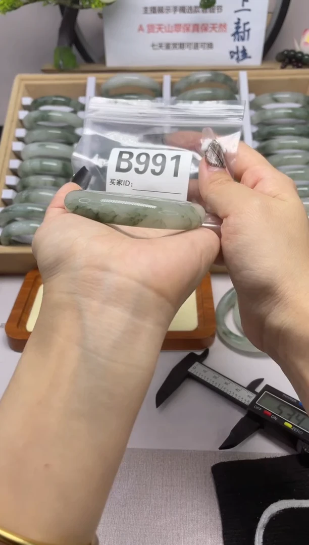 【闪购商品】石英质玉（天山翠）手镯未镶嵌b991