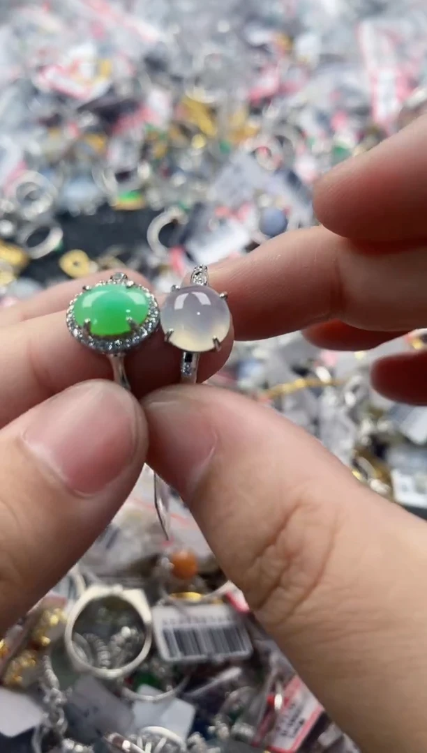 银S925镶嵌戒指翡翠555   10