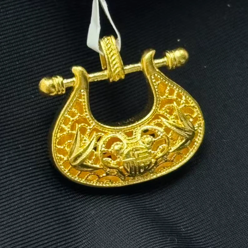《小糖姐珠宝》足金黄金9999 古法金福如意锁吊坠(不支持退换)