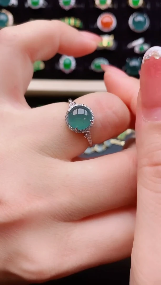 【闪购商品】翡翠戒指银S925镶嵌12121