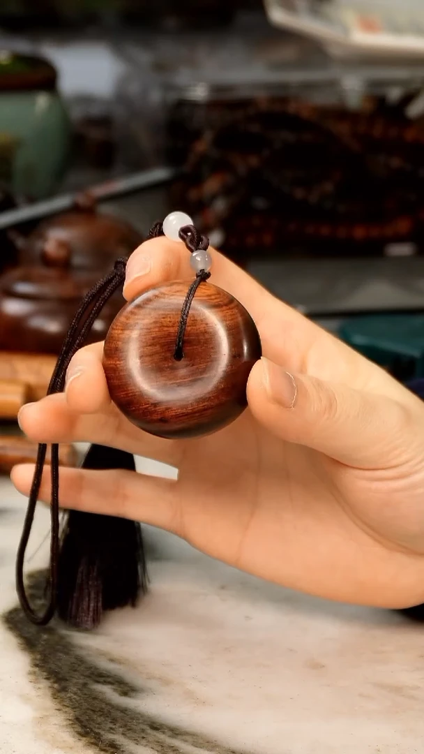 黄花梨/降香黄檀海黄平安扣挂坠