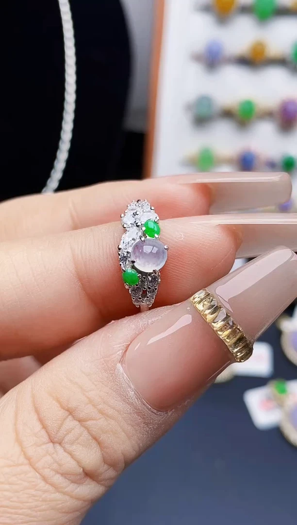 银S925镶嵌戒指翡翠3606