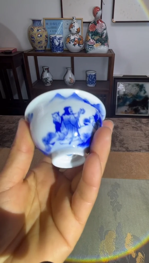 【闪购商品】景德镇文祥窑手工釉下彩单杯