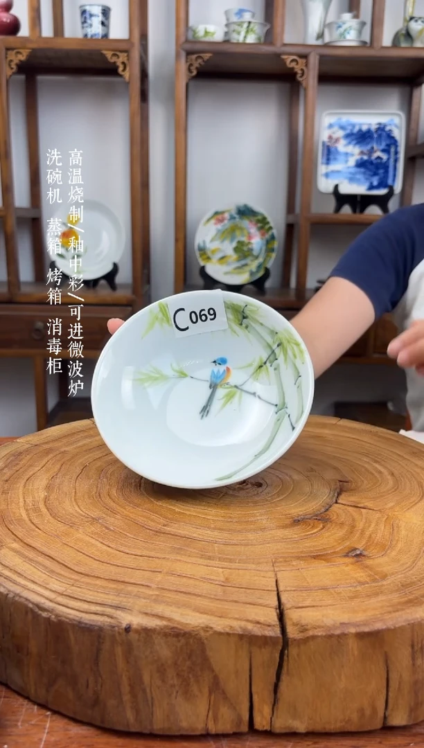 瓷国韵瓷坊-手工手绘小胖碗c069