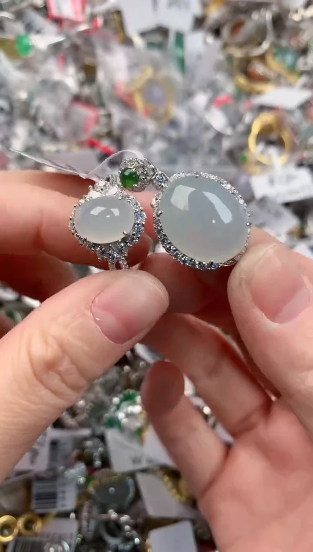 银S925镶嵌戒指翡翠333             7