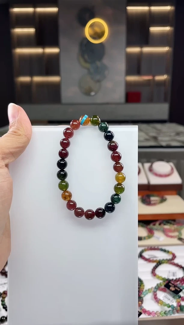 未镶嵌单圈手串碧玺（多样性发一条）Q