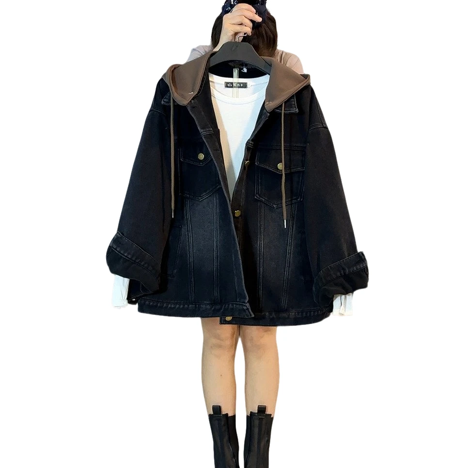 大维罗依LYR欧货加绒可拆卸连帽潮范牛仔外套