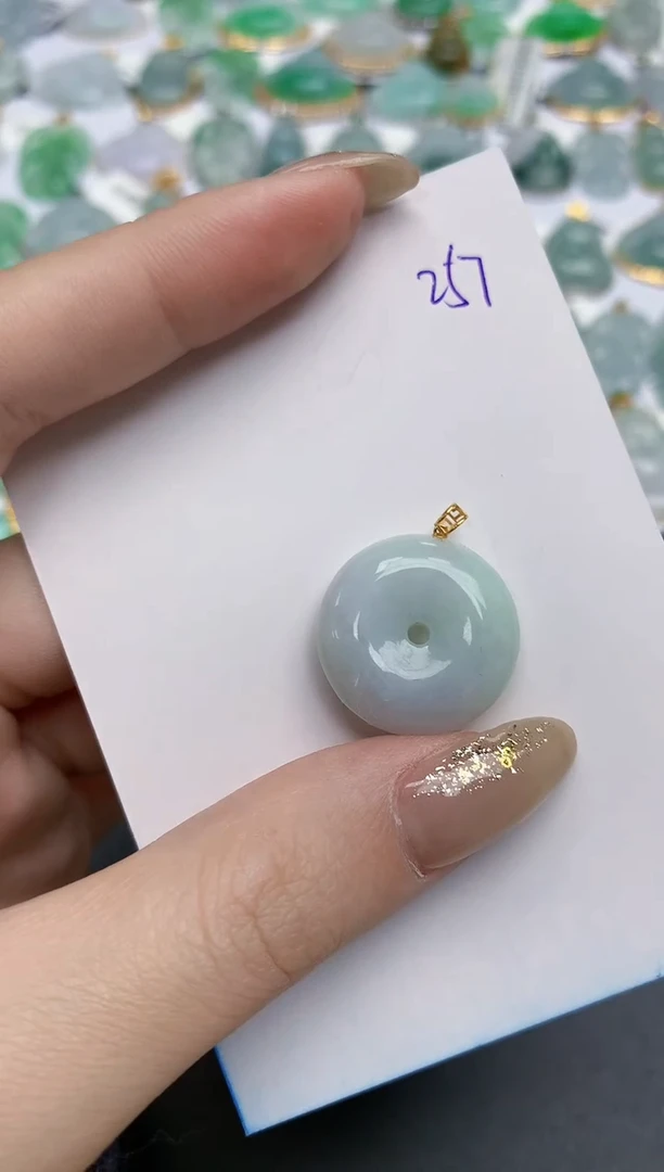 【闪购商品】翡翠颈饰18K金镶嵌天然缅甸翡翠A货