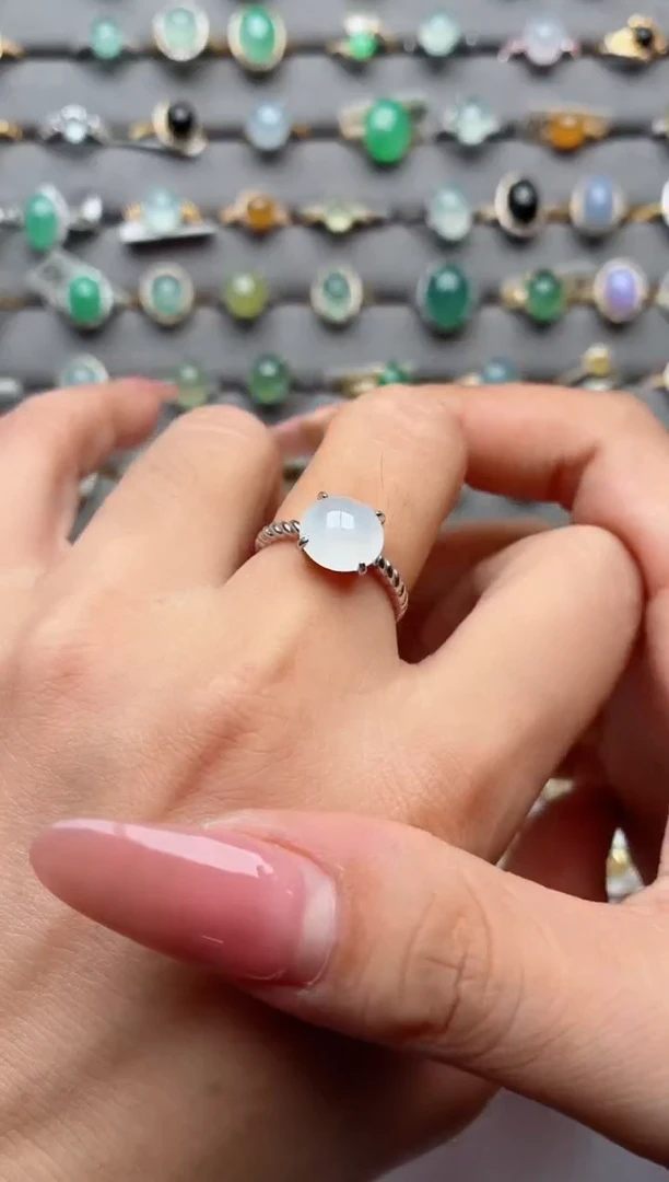 银S925镶嵌戒指翡翠.