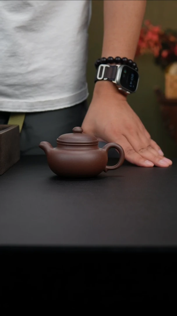 茶壶紫砂飞*鱼兰言仿古紫泥
