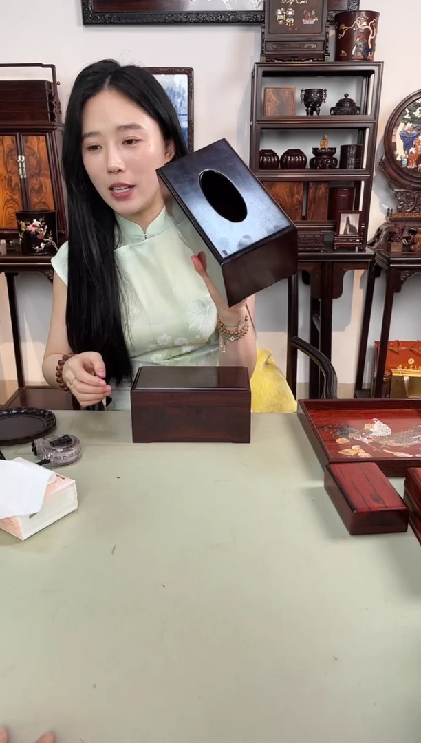 紫檀木类成套家具独板纸巾盒