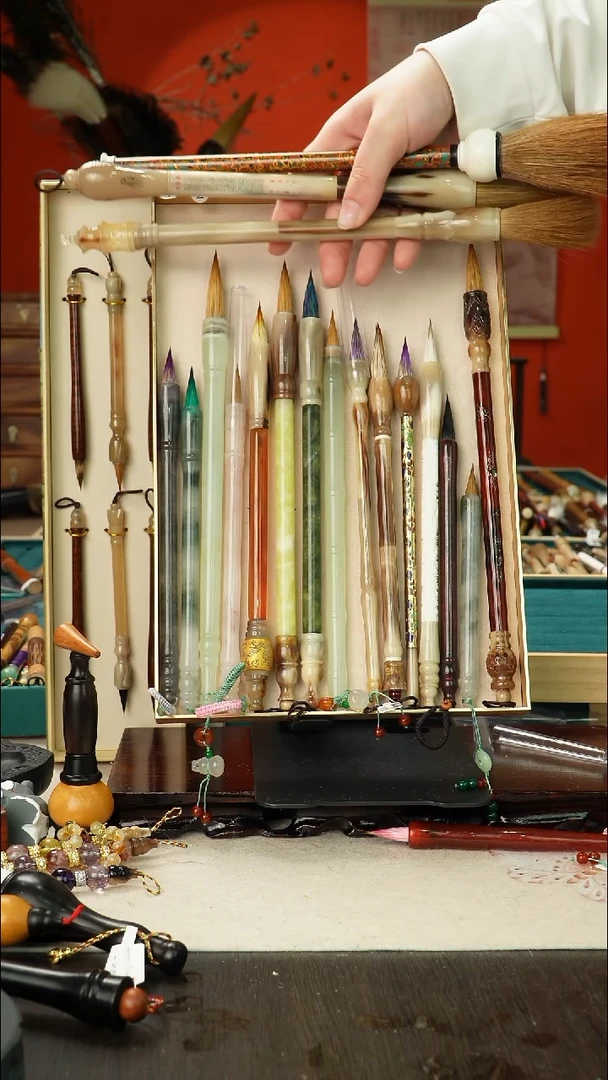 18号孤品高货毛笔链接 清水试笔 蘸墨不退