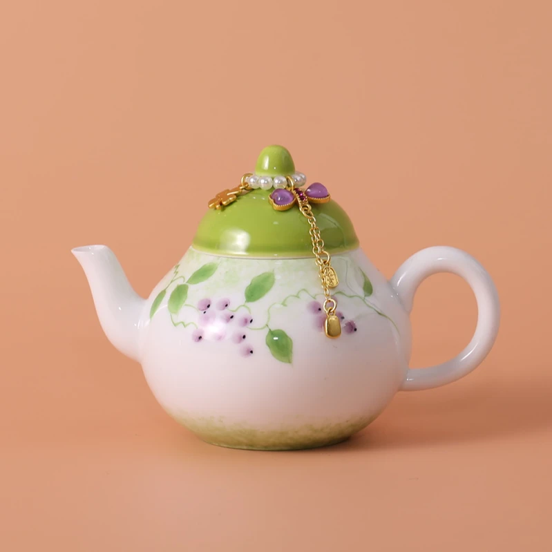 2025新款手绘茶壶颜值小清新女生泡茶壶不烫手家用泡茶壶球孔过滤