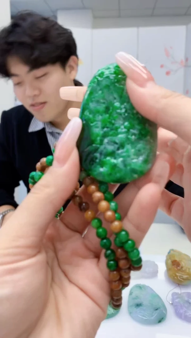 【闪购商品】定制翡翠未镶嵌5145lr-毛货挂件16