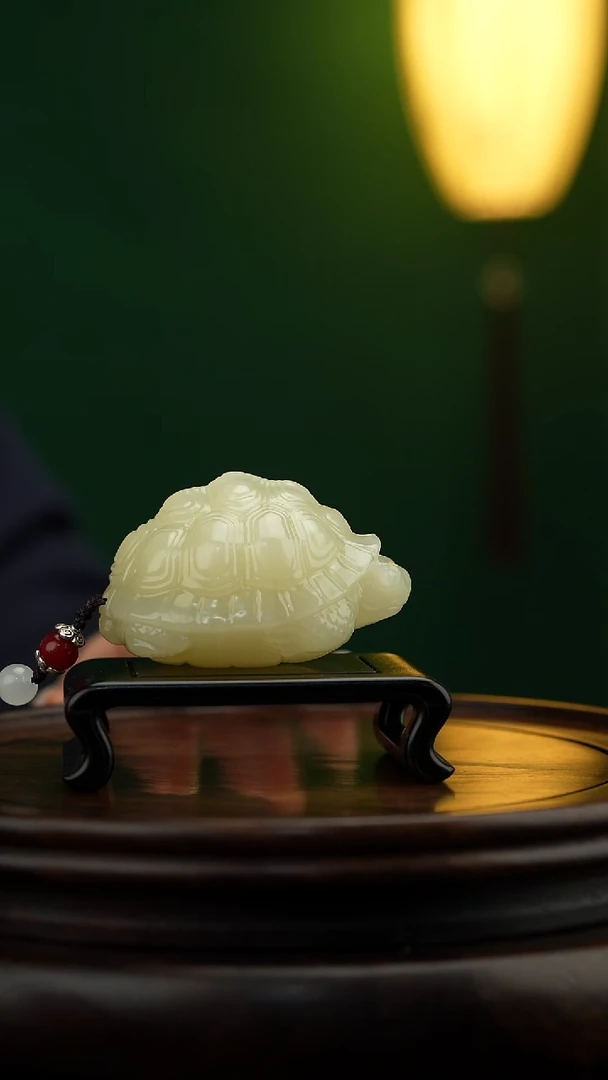 玉【富甲天下】天然玉石乌龟手把件桌面小摆件