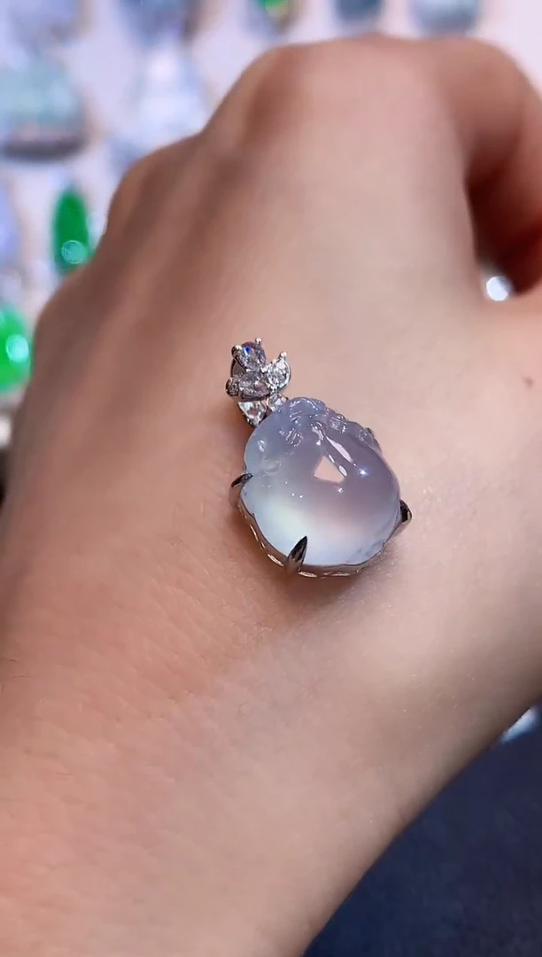 吊坠(不含链)18K金镶嵌翡翠C6