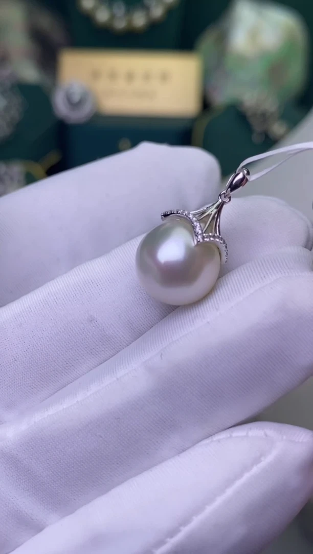 【闪购商品】海水珍珠耳饰18K金镶嵌12