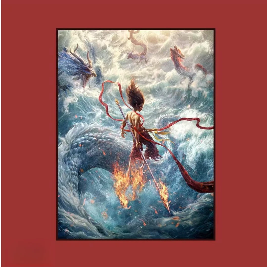哪吒闹海 儿童客厅卧室现代装饰画40-80-PVC-V079