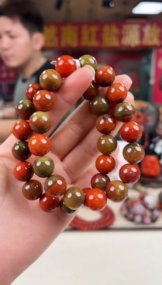 未镶嵌大山包包浆手串12+南红玛瑙（多样式发其一）