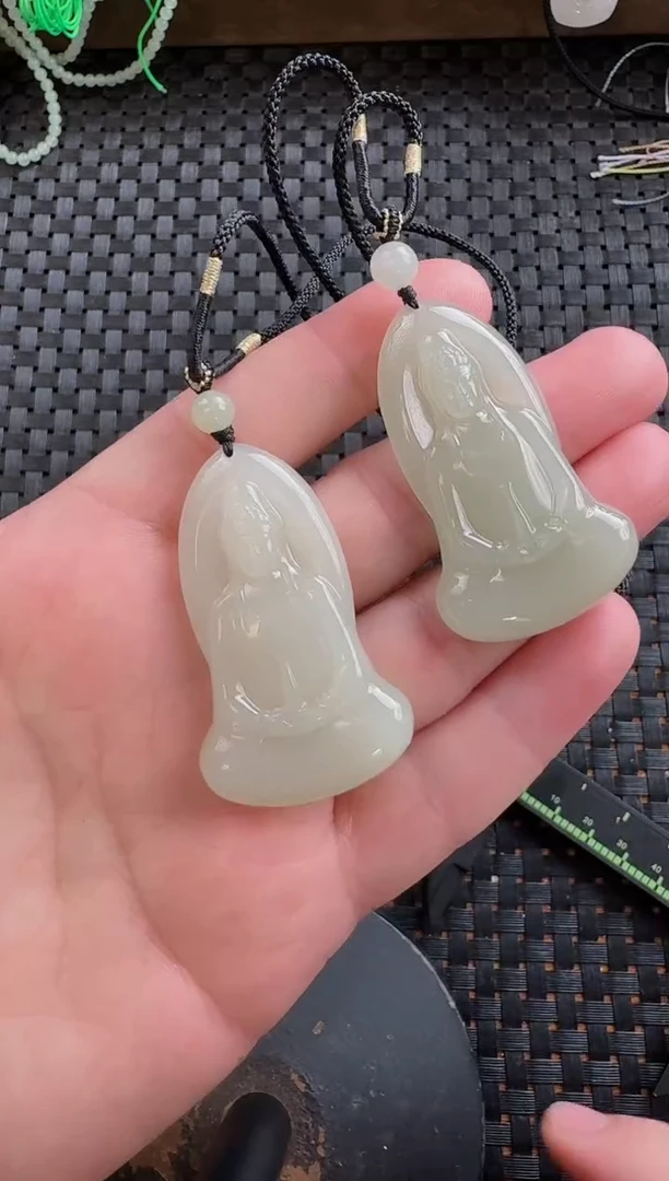 颈饰未镶嵌和田玉观音多样性拍一发一