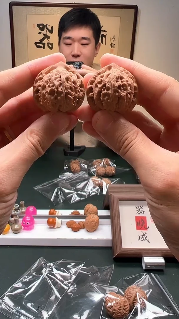 把件文玩核桃35-37mm左右 宫灯 1对 （随机发）