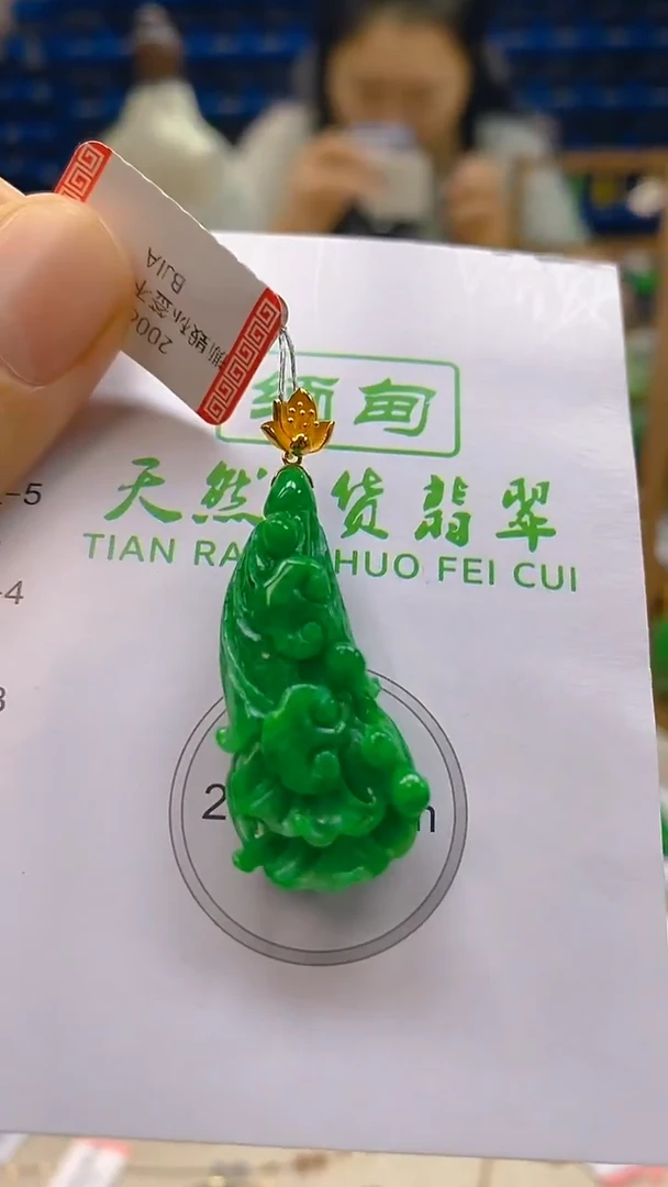 颈饰18K金镶嵌翡翠新号开播 全场乱卖