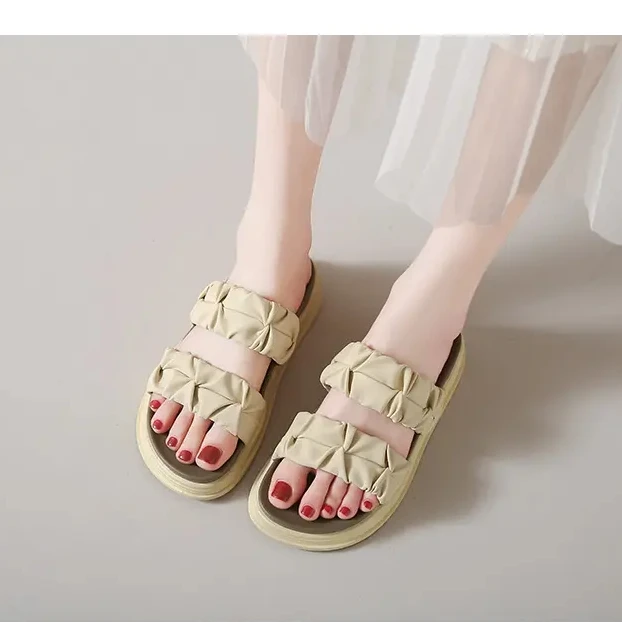 小香风一字凉鞋设计感厚底百搭仙女休闲外穿1811-1