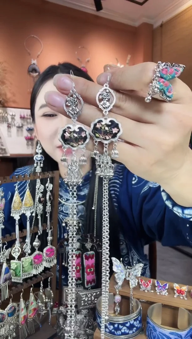 刺绣纯手工民族风耳环