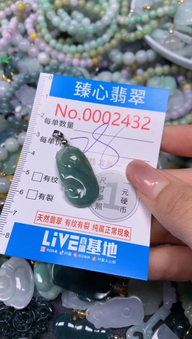 【闪购商品】翡翠颈饰未镶嵌含绳0002432