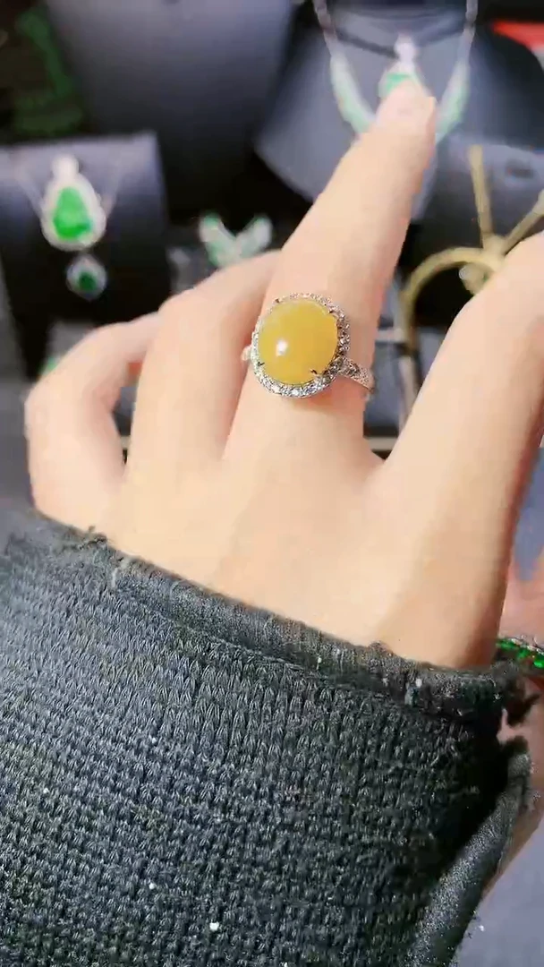 【闪购商品】翡翠戒指银S925镶嵌戒指